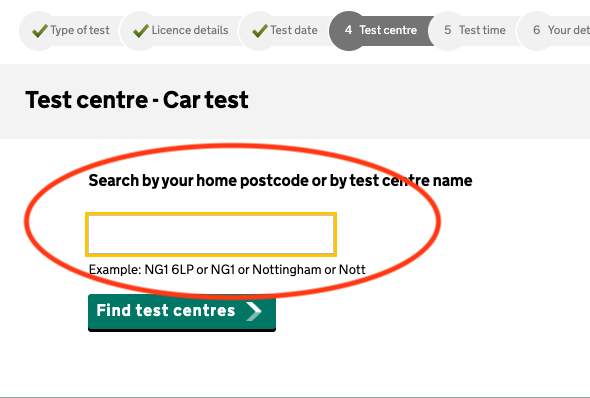 Theory test confirmation